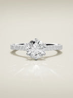 The Blonda round lab-grown diamond solitaire in 14K white gold, front view