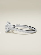 The Blonda round lab-grown diamond solitaire in 14K white gold, side view