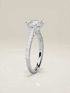 The Blonda round lab-grown diamond solitaire in 14K white gold, standing front view
