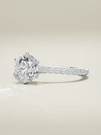 The Blonda round lab-grown diamond solitaire in 14K white gold, three-quarter view