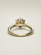 The Blonda round lab-grown diamond solitaire in 14K yellow gold, back view