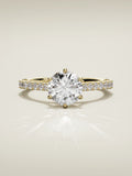 The Blonda round lab-grown diamond solitaire in 14K yellow gold, front view