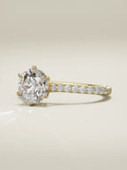 The Blonda round lab-grown diamond solitaire in 14K yellow gold, three-quarter view