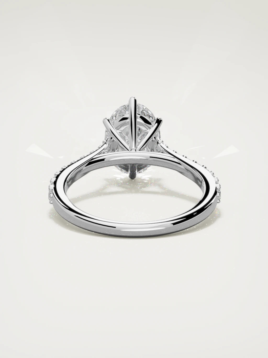 The Blonda oval lab-grown diamond solitaire in 14K white gold, back view