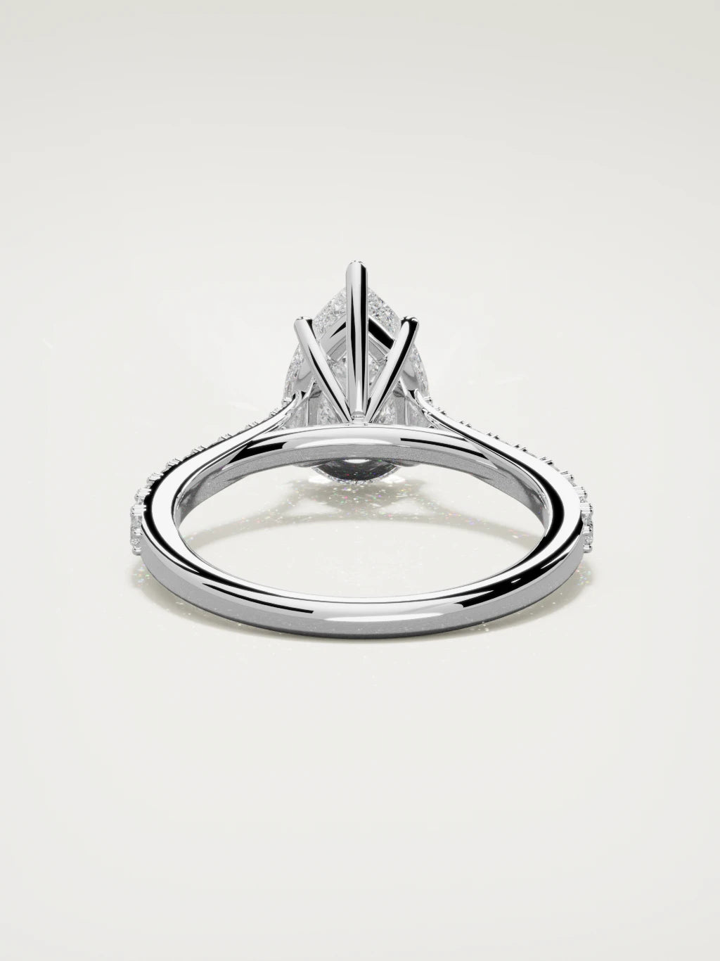 The Blonda pear-shaped lab-grown diamond solitaire in 14K white gold, back view