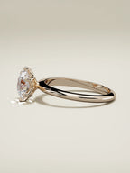 The Dalia round lab-grown diamond solitaire in 14K rose gold, side view
