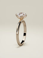The Dalia round lab-grown diamond solitaire in 14K rose gold, standing front view