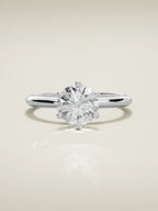 The Dalia round lab-grown diamond solitaire in 14K white gold, front view