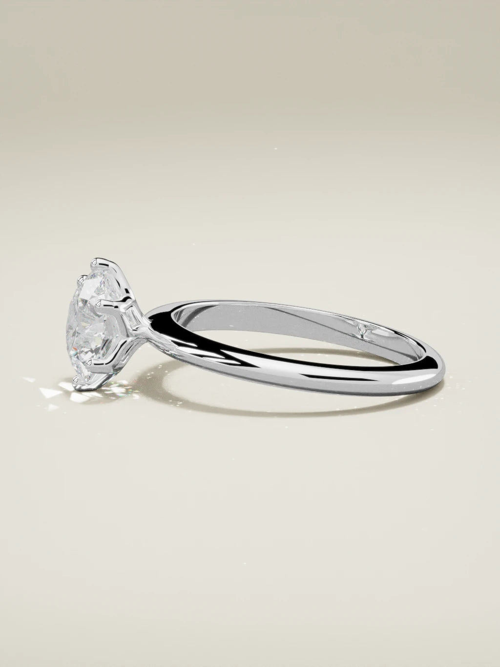 The Dalia round lab-grown diamond solitaire in 14K white gold, side view
