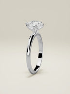 The Dalia round lab-grown diamond solitaire in 14K white gold, standing front view