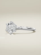 The Dalia round lab-grown diamond solitaire in 14K white gold, three-quarter view