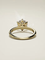The Dalia round lab-grown diamond solitaire in 14K yellow gold, back view