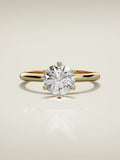 The Dalia round lab-grown diamond solitaire in 14K yellow gold, front view