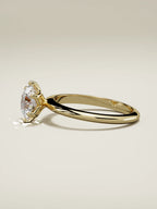 The Dalia round lab-grown diamond solitaire in 14K yellow gold, side view