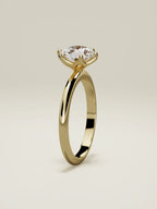 The Dalia round lab-grown diamond solitaire in 14K yellow gold, standing front view