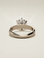 The Fina round lab-grown diamond solitaire in 14K rose gold, back view