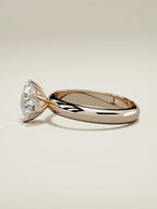 The Fina round lab-grown diamond solitaire in 14K rose gold, side view