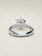 The Fina round lab-grown diamond solitaire in 14K white gold, back view