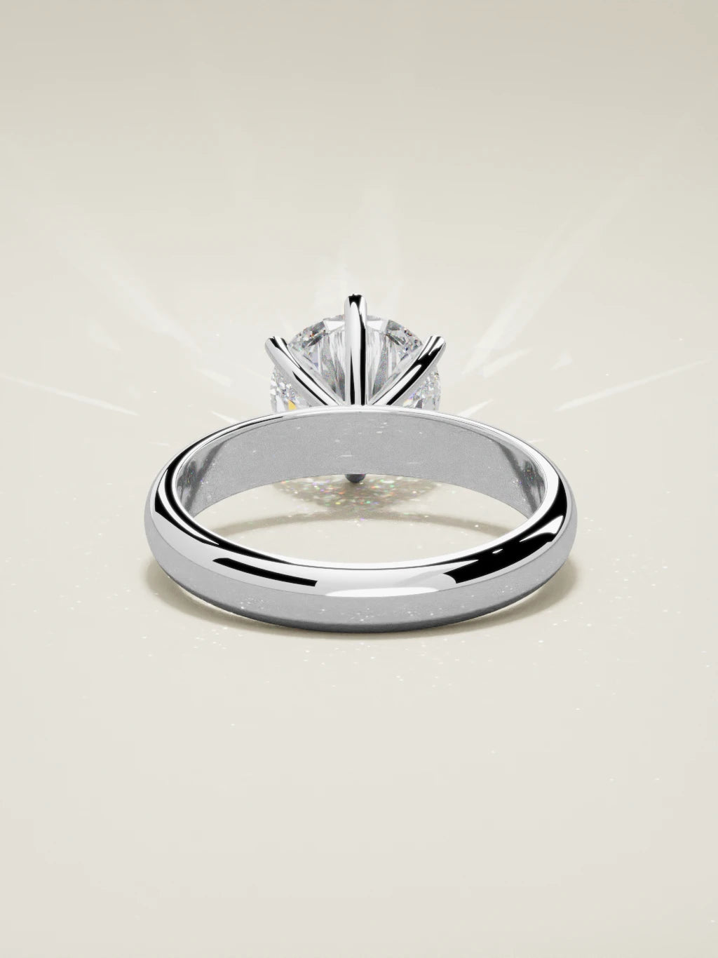 The Fina round lab-grown diamond solitaire in 14K white gold, back view
