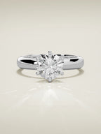 The Fina round lab-grown diamond solitaire in 14K white gold, front view