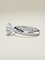 The Fina round lab-grown diamond solitaire in 14K white gold, side view