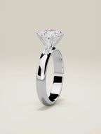 The Fina round lab-grown diamond solitaire in 14K white gold, standing front view