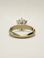 The Fina round lab-grown diamond solitaire in 14K yellow gold, back view