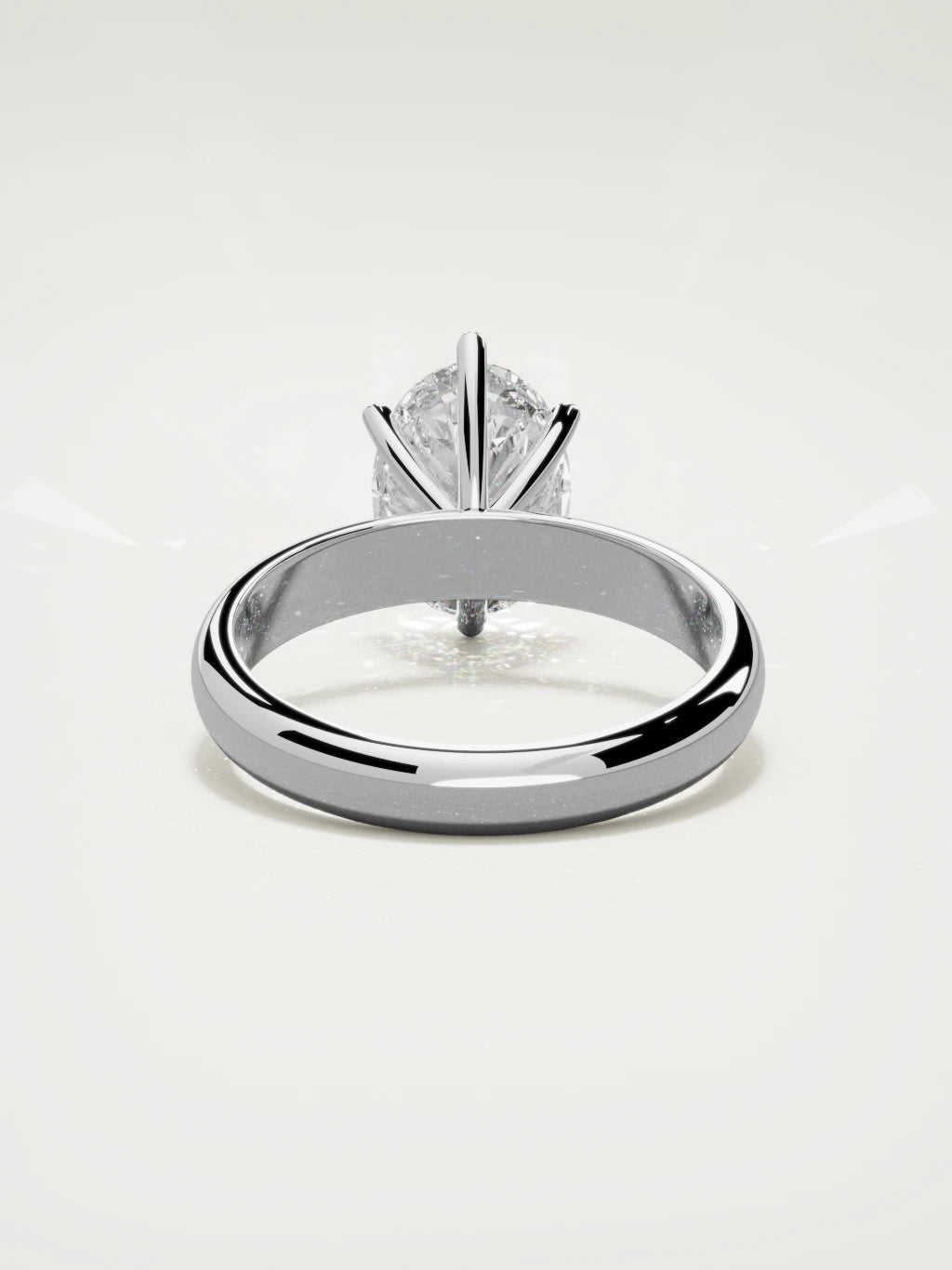 The Fina oval lab-grown diamond solitaire in 14K white gold, back view