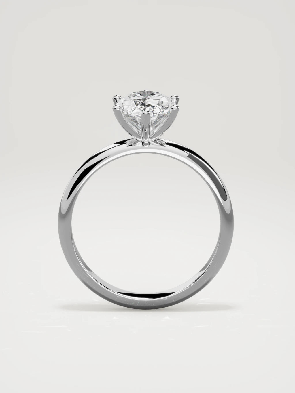 The Fina oval lab-grown diamond solitaire in 14K white gold, standing front view