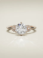 The Flora round lab-grown diamond solitaire in 14K rose gold, front view