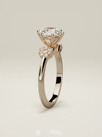 The Flora round lab-grown diamond solitaire in 14K rose gold, standing front view