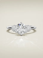 The Flora round lab-grown diamond solitaire in 14K white gold, front view