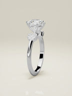 The Flora round lab-grown diamond solitaire in 14K white gold, standing front view