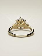 The Flora round lab-grown diamond solitaire in 14K yellow gold, back view