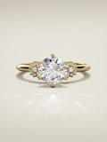 The Flora round lab-grown diamond solitaire in 14K yellow gold, front view