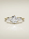 The Gala, solitario con diamante redondo de laboratorio en oro amarillo 14K, vista frontal