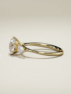 The Gala, solitario con diamante redondo de laboratorio en oro amarillo 14K, vista lateral