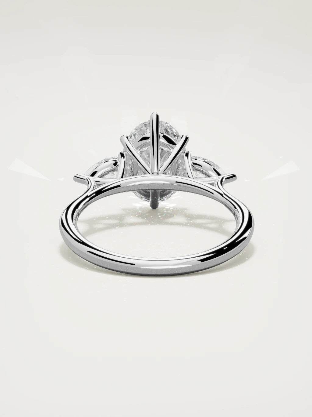 The Gala oval lab-grown diamond ring in 14K white gold, back view