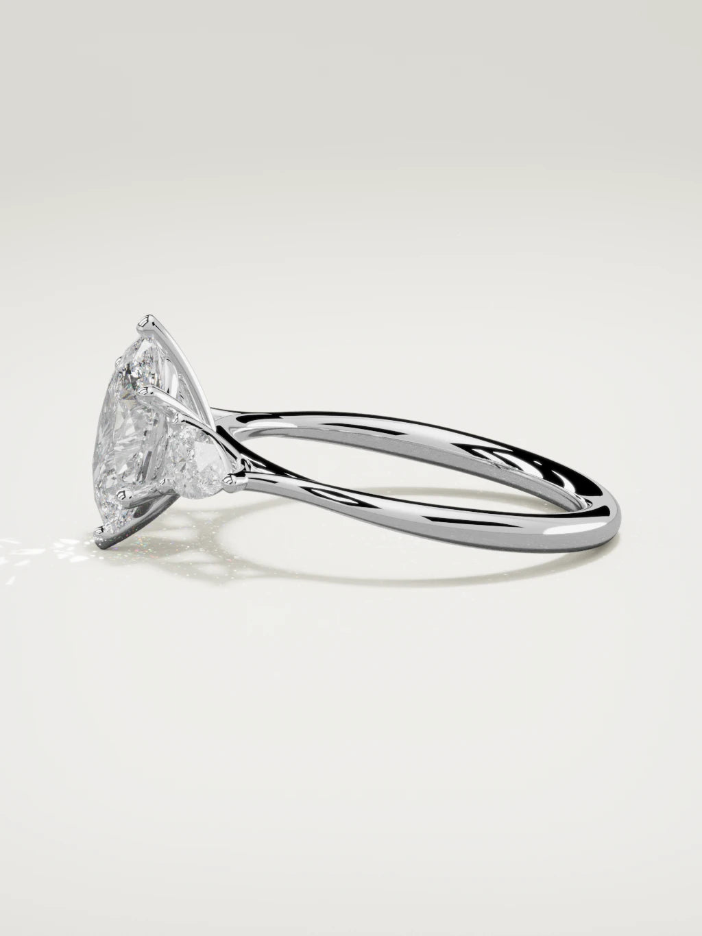 The Gala oval lab-grown diamond ring in 14K white gold, side view