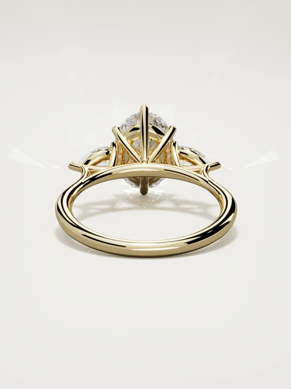 The Gala oval lab-grown diamond ring in 14K yellow gold, back view