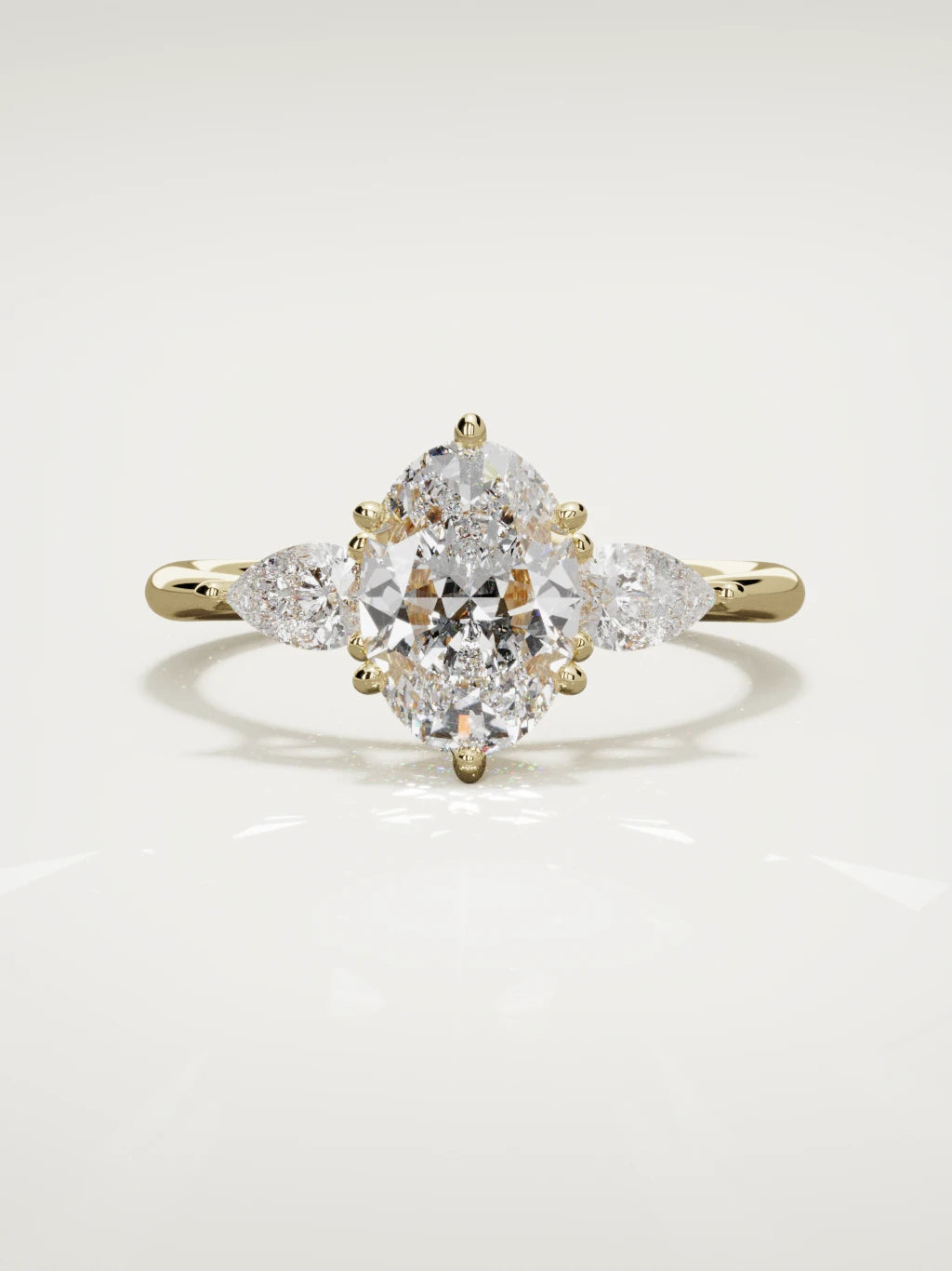 The Gala oval lab-grown diamond ring in 14K yellow gold, front view