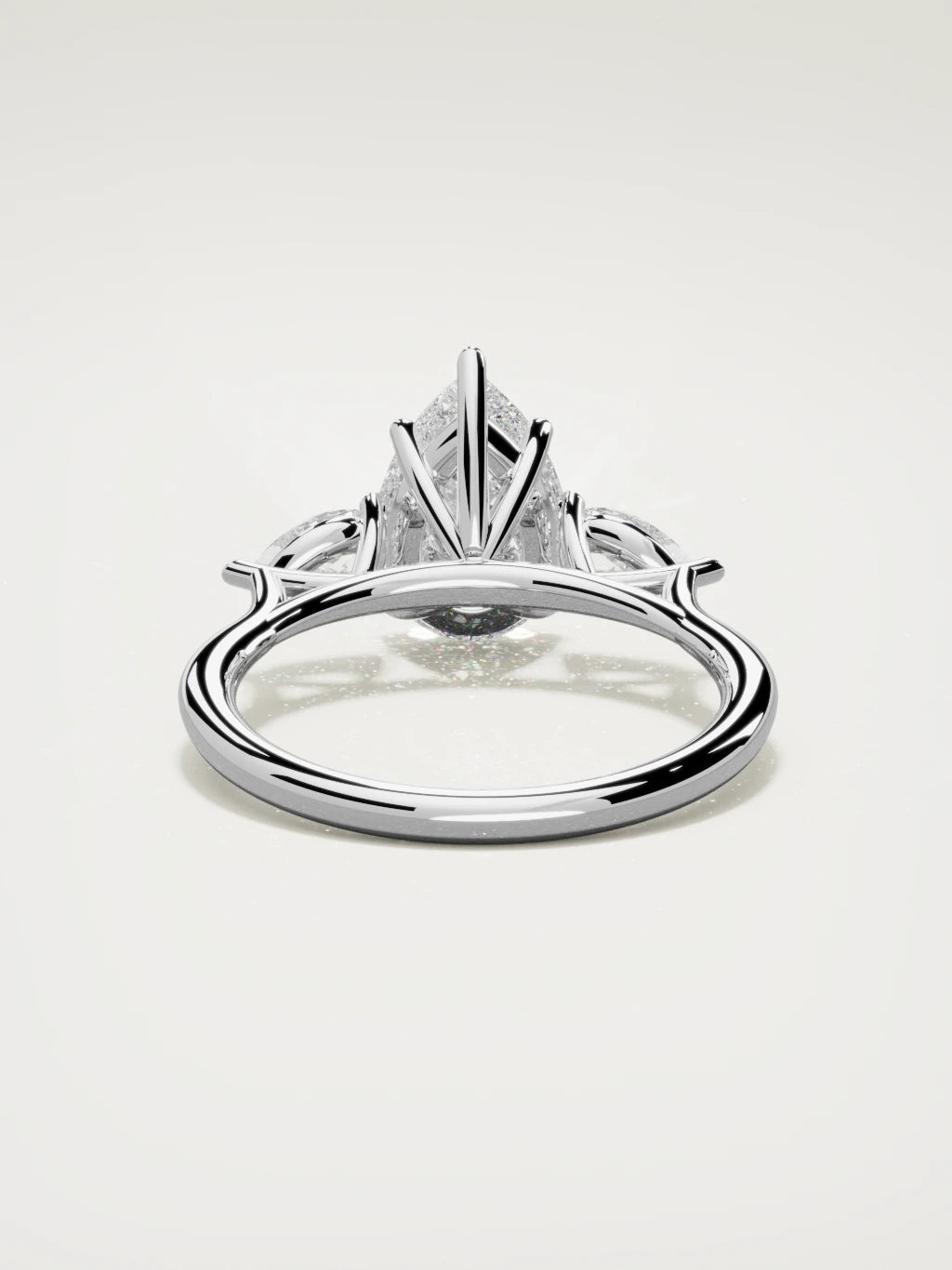 The Gala pear-shaped lab-grown diamond ring in 14K white gold, back view