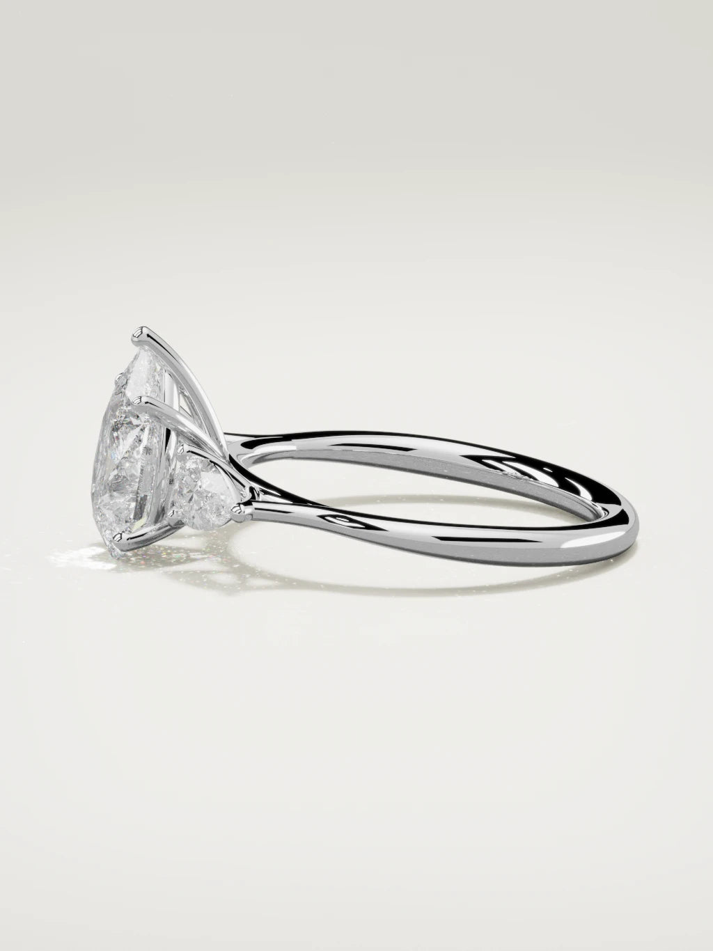 The Gala pear-shaped lab-grown diamond ring in 14K white gold, side view
