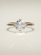 The Jazmin round lab-grown diamond solitaire in 14K rose gold, front view