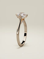 The Jazmin round lab-grown diamond solitaire in 14K rose gold, standing front view