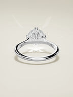 The Jazmin round lab-grown diamond solitaire in 14K white gold, back view