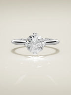 The Jazmin round lab-grown diamond solitaire in 14K white gold, front view
