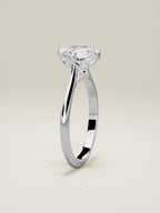 The Jazmin round lab-grown diamond solitaire in 14K white gold, standing front view