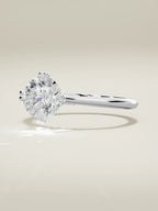 The Jazmin round lab-grown diamond solitaire in 14K white gold, three-quarter view