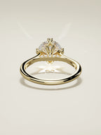 The Jazmin round lab-grown diamond solitaire in 14K yellow gold, back view